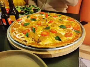 Pizzita salchicha italiana   at VegCo Restaurante Vegano in Queretaro