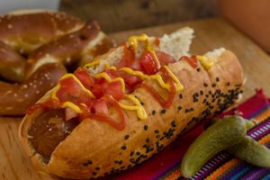 Vegan hotdog  at VegCo Restaurante Vegano in Queretaro