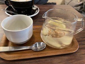 Fresh ginger teaa  at Alley Cat in Maastricht