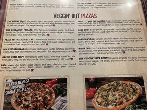 The “veggin out” section.  at Extreme Pizza in Myrtle Beach