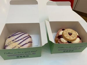 Violet Beuregarde & Gordon Jamsay at Doughnut Time in East London