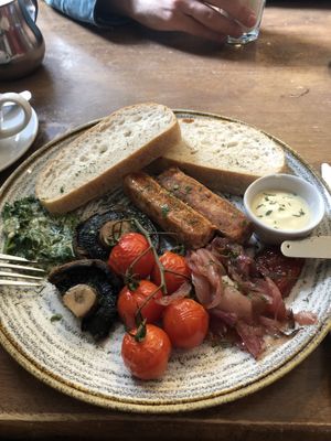 Bruch. Creamed spinach delicious. Not enough though! at Goji Vegetarian Cafe and Deli in York