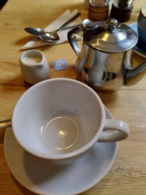 Decaf tea - Clipper tea bags (August 2022) at Goji Vegetarian Cafe and Deli in York