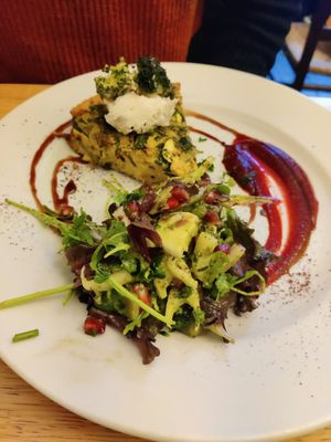 Spring vegetable Frittata at Goji Vegetarian Cafe and Deli in York