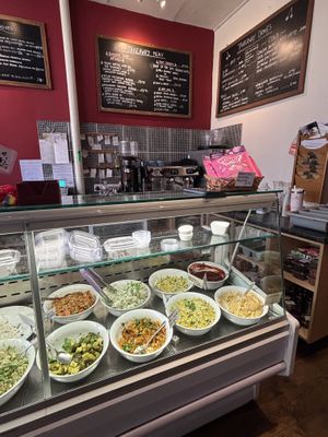 Amazing salads  at Goji Vegetarian Cafe and Deli in York