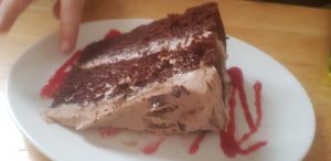 Chocolate orange cake at Goji Vegetarian Cafe and Deli in York