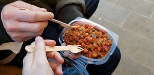 Beautiful Moroccan chickpea salad ♡ at Goji Vegetarian Cafe and Deli in York