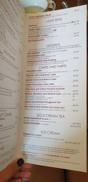 Desserts and drinks at Goji Vegetarian Cafe and Deli in York