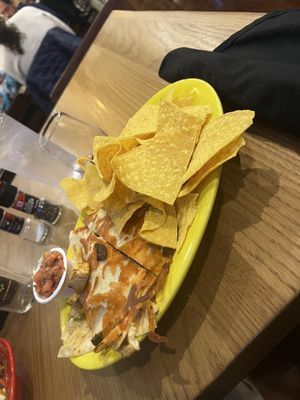 Quesadilla- vegan cheese, mushrooms, spinach and mushrooms  at Coyote Kitchen in Boone