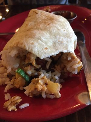 Vegan burrito ( large portion)  at Coyote Kitchen in Boone