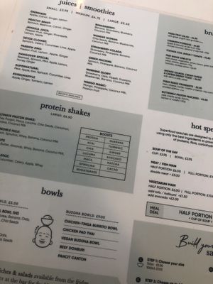 Menu at Supernatural in 