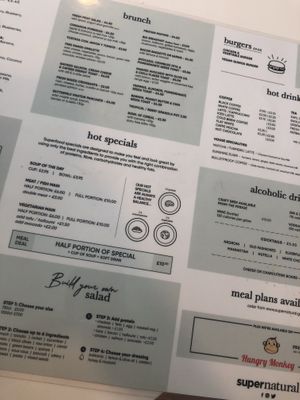 Menu at Supernatural in 