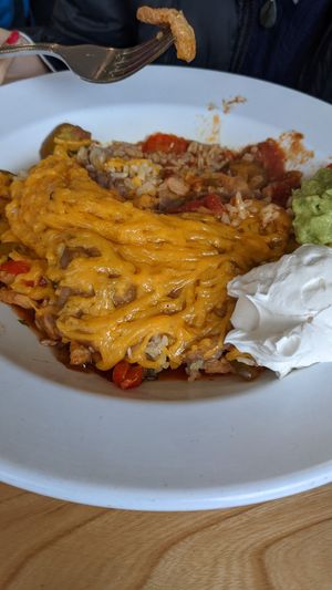 Spicy buffalo burrito bowl at Claire's Corner Copia in New Haven