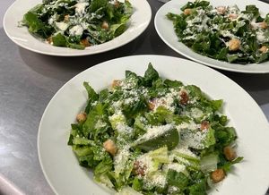 Caesar Salads with our miso dressing and homemade croutons  at Claire's Corner Copia in New Haven