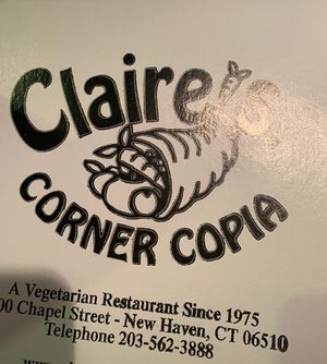 Our pizza box was so cute!  at Claire's Corner Copia in New Haven