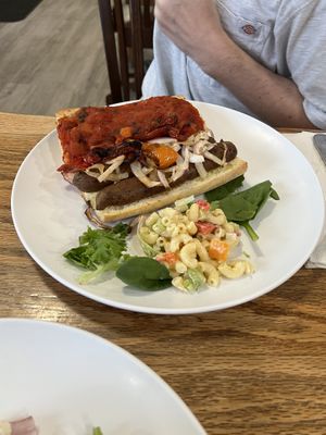 Italian sausage sub  at Claire's Corner Copia in New Haven