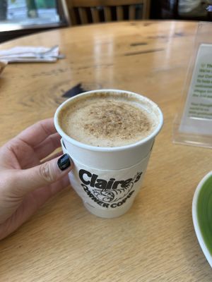 Hot apple chai at Claire's Corner Copia in New Haven