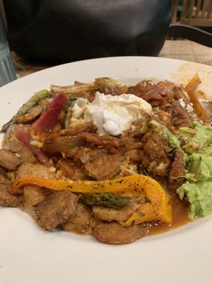 Chipotle soy chicken bowl! So delicious and vegan 100% at Claire's Corner Copia in New Haven