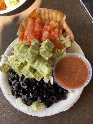 Taco salad made vegan at Island Taco in Waimea