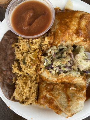 Inside tofu burrito- yum!  at Island Taco in Waimea