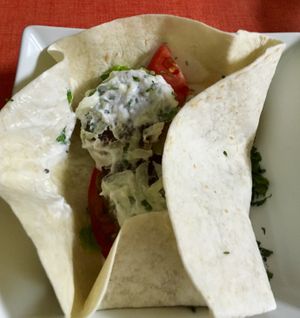 Falafel wrap with tomato and lettuce  at Gaia in Pilar De La Horadada