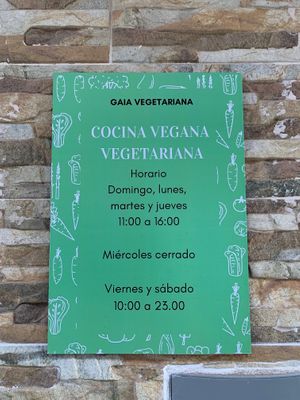 Friday 1st November 2019, closed when hours say it should be open. This could be due to All Saints Day in Spain. at Gaia in Pilar De La Horadada