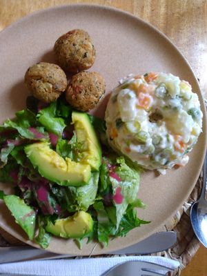 Main plate at Quinua y Amaranto in Bogota