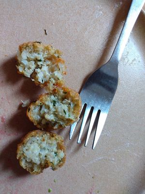 Quinoa fritters were amazing at Quinua y Amaranto in Bogota