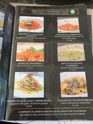 The three items on the left are vegan, the others vegetarian    at Cristallo in Sirmione