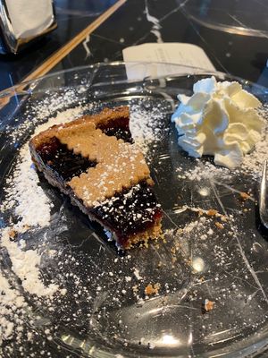 Crostata vegana, whipped cream istn't vegan. No one asked me to have it.  at Cristallo in Sirmione