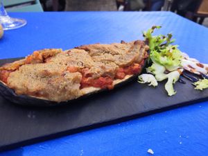 Calabacín relleno at Vintage El Palmito in Cadiz