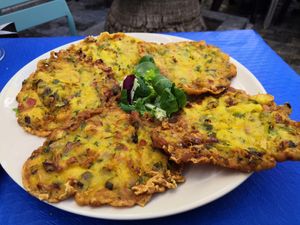 Tortillitas veganas at Vintage El Palmito in Cadiz