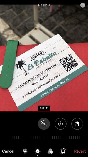 Business card March 2022   at Vintage El Palmito in Cadiz