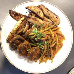 Vegan kebabs at Khudari in Tel Aviv