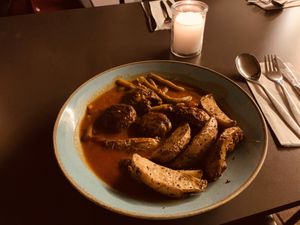 Vegan kebab at Khudari in Tel Aviv