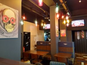 Seating at Creams Cafe - Kentish Town in North London