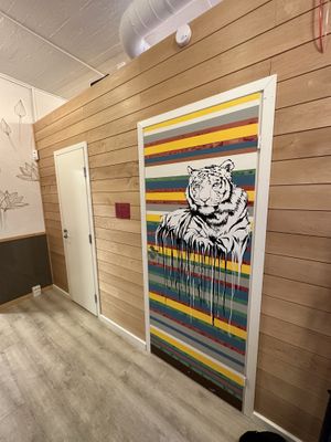 Door to room for devotion   at Kasvisravintola Brindavan & Bhajan Cafe in Helsinki