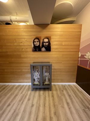 Shrine to guru   at Kasvisravintola Brindavan & Bhajan Cafe in Helsinki