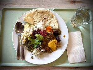 Vegan Indian Buffet Retreat for me😄  at Kasvisravintola Brindavan & Bhajan Cafe in Helsinki