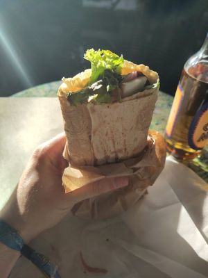 Eggplant and (vegan) feta wrap at Green 13 - Lvivska Square in Kyiv