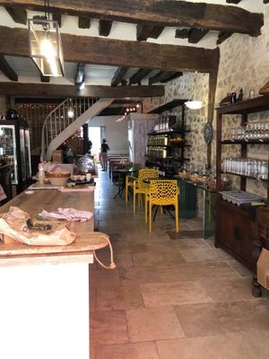 Inside the café is on three levels at L'un Pour Tous in Condom