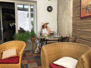 Lovely little terrace at the back. Delicious food.  at L'un Pour Tous in Condom