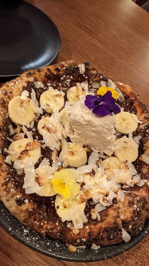 Notella desert pizza with ice cream on top at Red Sparrow Pizza in Prahran