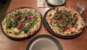 pizza "Verde" and "G.O.A.T" at Red Sparrow Pizza in Prahran