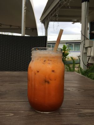 Vegan Thai tea at Russell's by Eat Healthy Kauai in Wailua