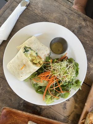 Chickpea curry wrap  at Russell's by Eat Healthy Kauai in Wailua