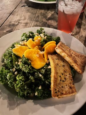 Kale salad with cornmeal crusted tofu   at Russell's by Eat Healthy Kauai in Wailua