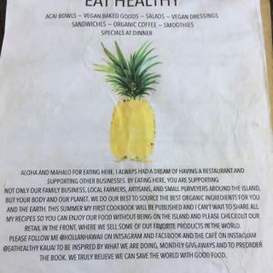 Menu 5/17 2017 at Russell's by Eat Healthy Kauai in Wailua