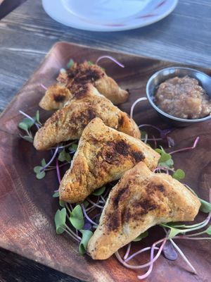 Samosas  at Russell's by Eat Healthy Kauai in Wailua