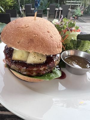 Burger  at Russell's by Eat Healthy Kauai in Wailua